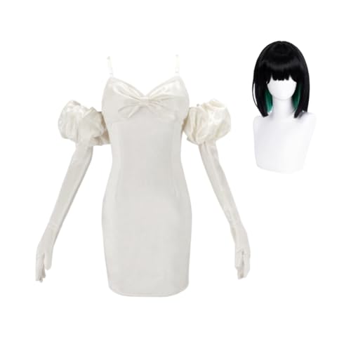 Qixiaan Sua Cosplay Kostüm mit Perücke Damen Cosplay Weiß Tailliertes Kleid Full Set Anzug Zubehör Fancy für Halloween Karneval Party Outfit Qixiaan Sua Cosplay Kostüm mit Perücke Damen Cosplay Weiß Tailliertes Kleid Full Set Anzug Zubehör Fancy für Halloween Karneval Party Outfit von Qixiaan