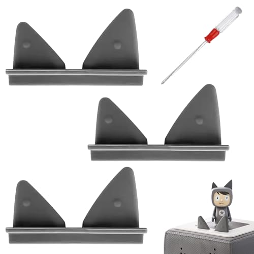 Ersatz Ohren and Ersatzkabel mit Schraubendreher, nur äußere Ohren, Kabelersatz für Toniebox,Ersatzteile für Tonies Lautstärketaste (3 Ersatz Ohren Grau) von Qixiang CB