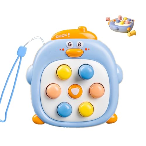 Qixuer Schnelles Push Bubble Spiel, Ente Quick Push Bubble Game for Kids & Adults, Fast Speed Push Game, Montessori Spielzeug ab 3 Jahre Relieving Stress Pop Fidget Game Toys for Boys, Girls (Blau) von Qixuer