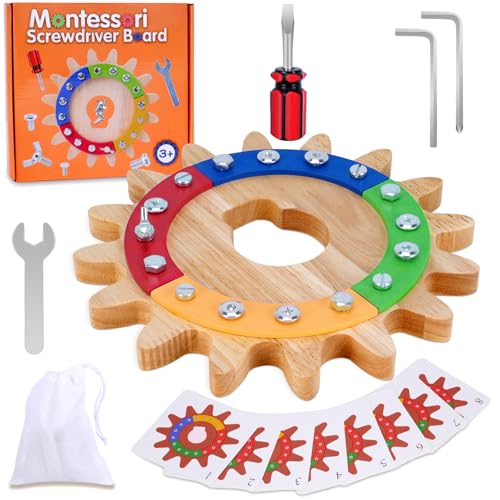 Qizeion Montessori Spielzeug für 3 4 5 Jahre, 35 in 1 Montessori Schraubbrett, Holzspielzeug Lernspielzeug Motorikspielzeug, Feinmotorik Sensorik Spielzeug Geschenk für Kleinkind STEM Qizeion Montessori Spielzeug für 3 4 5 Jahre, 35 in 1 Montessori Schraubbrett, Holzspielzeug Lernspielzeug Motorikspielzeug, Feinmotorik Sensorik Spielzeug Geschenk für Kleinkind STEM von Qizeion