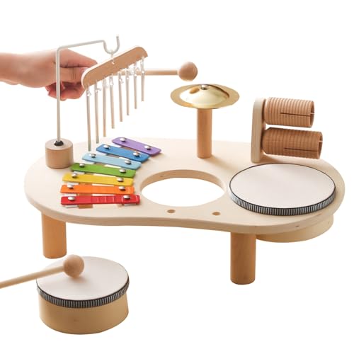 Kinderschlagzeug, Holz-Xylophon-Musikspielzeug, Frühkindliches Lerninstrument, Sensorisches Musikset, Geburtstagsgeschenk Für Kinder Ab 3 Jahren Kinderschlagzeug, Holz-Xylophon-Musikspielzeug, Frühkindliches Lerninstrument, Sensorisches Musikset, Geburtstagsgeschenk Für Kinder Ab 3 Jahren von Qizeroty