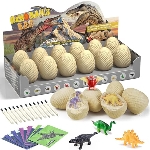Qizeroty Dinosaurier-Eier-Grabset – 12 Dinosaurier-Ostereier, Grabspielzeug Lustiges Experimentierset, Party-Spielzeug Geeignet Für Kinder Ab 3 Jahren (A) von Qizeroty