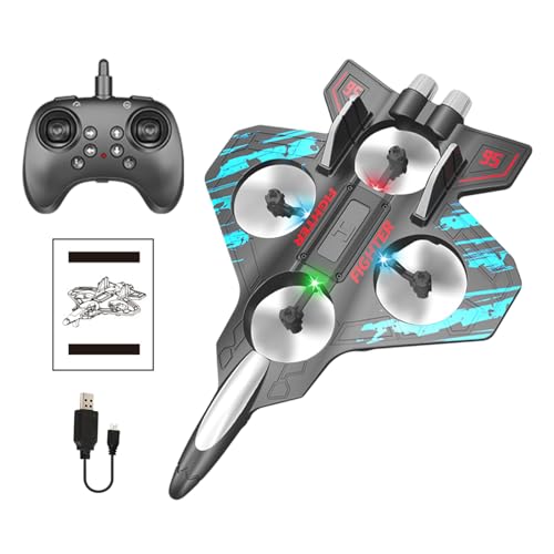 Qizeroty Fernbedienungsebene, RC Aircraft Quadcopter Mit LED Licht, Drahtloser Fernbedienung Flugzeuggleiter, Wiederaufladbare Fernbedienungsschaumflugzeug Für Anfänger, Kinder, Erwachsene von Qizeroty