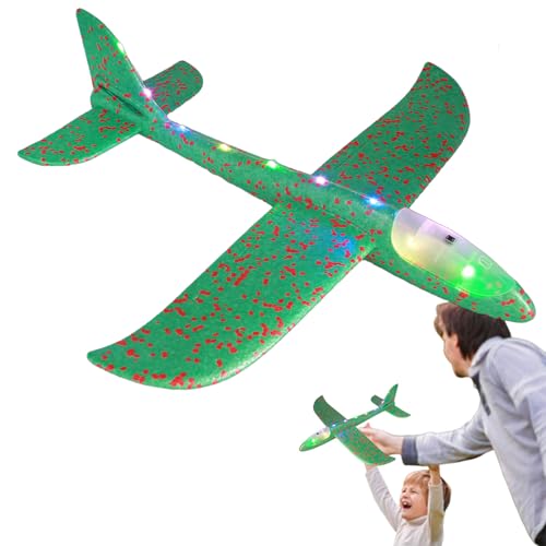 Qizeroty Segelflugzeug Flugzeug, Leuchtende Kinder Flugzeug, 48 cm Segelflugzeuge Für Kinder, Werfen Für Familie Outdoor Sport von Qizeroty