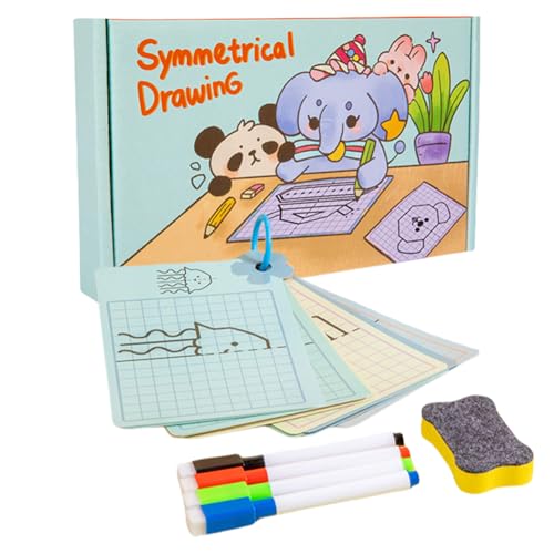 Zeichen-Übungsbuch, Übung Zum Zeichnen Symmetrischer Formen, Wiederverwendbares Bleistift-Übungsbuch, Lernspielzeug Für Die Frühkindliche Bildung Und Vorschule, Geeignet Für Kinder Ab 3 Jahren (B) von Qizeroty