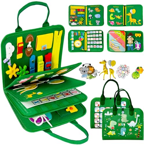 Qizfun Busy Board Montessori Spielzeug ab 1 2 3 4 Jahre – Kleinkinder Activity Board Motorikspielzeug Sensorisches Lernspielzeug, Kleinkind Reisespielzeug für Reise Auto Flugzeug Qizfun Busy Board Montessori Spielzeug ab 1 2 3 4 Jahre – Kleinkinder Activity Board Motorikspielzeug Sensorisches Lernspielzeug, Kleinkind Reisespielzeug für Reise Auto Flugzeug von Qizfun