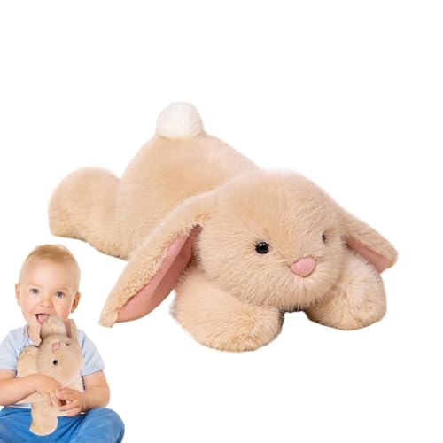 Qkbuza Langohr Rabbit Plüsch, Langer Ohrhasen Plüsch | Huggable Bunny Plüsch mit Floppy Ohren - Niedliche realistische kuschelige Tiere Sammlung für Studienzimmer, Wohnzimmerdekoration von Qkbuza
