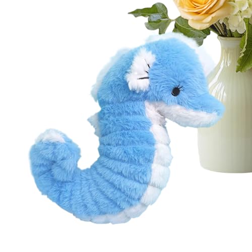 Qkbuza Seepferdchen Plüschtier Blau - Blaues Seepferdchen Superweiches Kuscheltier | Kuschelweiche Wohnraumdekoration Plüschspielpuppe für Kinderzimmer Wohnzimmer Couch Auto - Kinderzimmer Dekoration von Qkbuza
