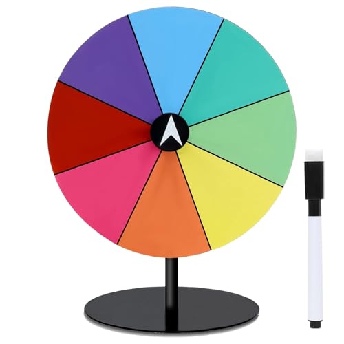 Qkbuza Spin Wheel für Preise, Spielrad – Tischpreis Fortune Wheel mit Ständer, Dry Erase Doodle Colorful Spinner für Neujahr, Party, Abschlussfeier, Karneval, von Qkbuza