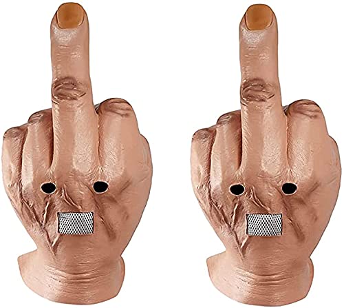 2021 New Latex Spoof Middle Finger Mask-Creepy Fingers Mask Halloween Mask-Full Head Creepy Halloween Party Fun Mask von Qklovni