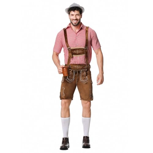 Qmfvqi Blitzangebote Des Tages Herren Outfit Trachten-Lederhose Kostüm Bayernhose Kostüm Erwachsene Trachtenlederhose mit Trägern Lederhose Herren Oktoberfest Livergy Trachtenhose Bierfest von Qmfvqi
