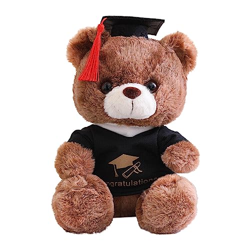 Qmisify Graduierung gefüllt | Plüschtier mit Doktorhut, gefärbtes Leder, Schreibtischdekoration, Schlafzimmerdekoration, Gedenkgeschenk von Qmisify