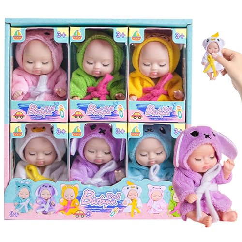 6 PCs kleine Babypuppen -Set 4,3x2 lebensechter Mini -Babypuppe, potenable realistische Babypuppe mit süßem weichem Bademantel, Schlaf kleine Babypuppe für Kleinkinder Kinder 3+, Geburtstagsgeschen 6 PCs kleine Babypuppen -Set 4,3x2 lebensechter Mini -Babypuppe, potenable realistische Babypuppe mit süßem weichem Bademantel, Schlaf kleine Babypuppe für Kleinkinder Kinder 3+, Geburtstagsgeschen von QmjdDymx