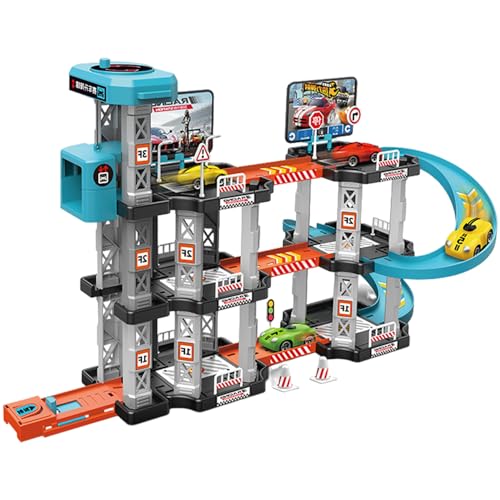 QmjdDymx 1 Set Car Garage Toy, 3 -Layer -Spielzeugauto -Rampenstrecke mit Heliport Easy Assembly Toy Car Ramp mit Launcher Interactive Developmental Toy für Jungen, Set 1 QmjdDymx 1 Set Car Garage Toy, 3 -Layer -Spielzeugauto -Rampenstrecke mit Heliport Easy Assembly Toy Car Ramp mit Launcher Interactive Developmental Toy für Jungen, Set 1 von QmjdDymx