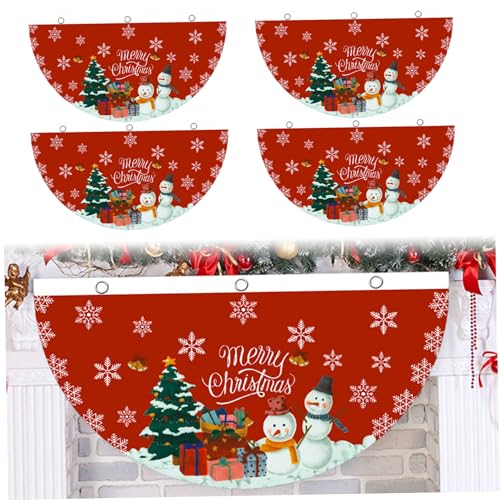 QmjdDymx 4pcs Weihnachtsfahnen 1, 5x3ft, Schneemannbaum, das Banner mit Grommet für Veranda, Kamin, Geländer, Tür, Fenster, Weihnachtsflagge von QmjdDymx