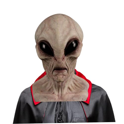 QmjdDymx Alien-Maske, Alien-Maske für Erwachsene, Halloween-Maske, gruseliger Vollkopf, realistische Alien-Maske, Requisitenkostüm für Halloween-Kostümpartys, Blassweiß, Kostümmasken für Herren QmjdDymx Alien-Maske, Alien-Maske für Erwachsene, Halloween-Maske, gruseliger Vollkopf, realistische Alien-Maske, Requisitenkostüm für Halloween-Kostümpartys, Blassweiß, Kostümmasken für Herren von QmjdDymx