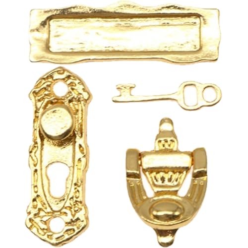 QmjdDymx Dollhouse -Knöpfe, 4pcs Dollhouse -Türknöpfe Sets, 1/12 Skala Retro Miniatur -Schloss und wichtige Spielzeugmetall -Türschloss Dollhouse Tür Klopfer Schloss Türplatte für Dollhouse Decor QmjdDymx Dollhouse -Knöpfe, 4pcs Dollhouse -Türknöpfe Sets, 1/12 Skala Retro Miniatur -Schloss und wichtige Spielzeugmetall -Türschloss Dollhouse Tür Klopfer Schloss Türplatte für Dollhouse Decor von QmjdDymx