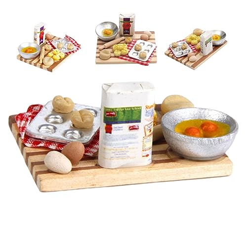 QmjdDymx Puppenhaus Dekor, Miniatur Bäckerei Dekoration Eier Milchbrotmodell, Puppenhaus Mini Food Cooking Board Spielzeugsimulation für Kinder, Essen QmjdDymx Puppenhaus Dekor, Miniatur Bäckerei Dekoration Eier Milchbrotmodell, Puppenhaus Mini Food Cooking Board Spielzeugsimulation für Kinder, Essen von QmjdDymx