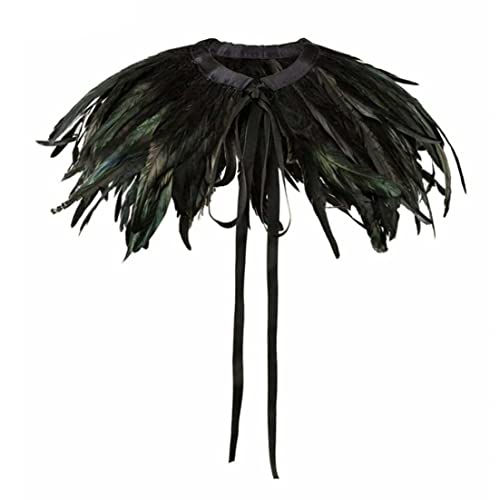 QmjdDymx Schal, Schal -Trimmrand mit Satin für Kleidernähte Handwerk Halloween Kostümdekoration Schwarz, Federn Achselzucken, Verkleidungen QmjdDymx Schal, Schal -Trimmrand mit Satin für Kleidernähte Handwerk Halloween Kostümdekoration Schwarz, Federn Achselzucken, Verkleidungen von QmjdDymx