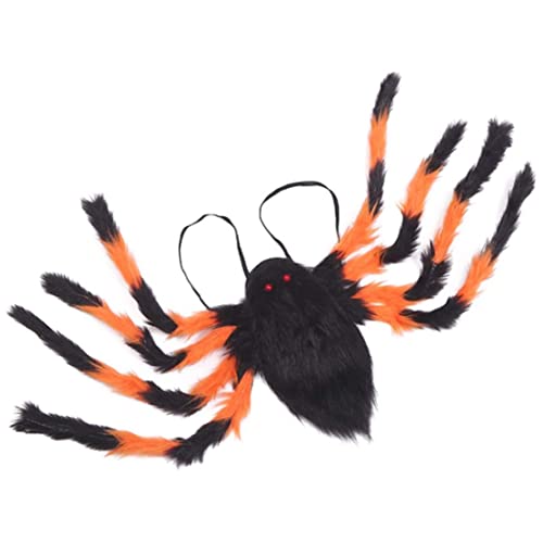 QmjdDymx Spinnenkostüm, Halloween Adult Spider Rucksack Kostüm schwarz farbenfrohe Plüschdekoration mit 9 Beinriese, Halloween von QmjdDymx