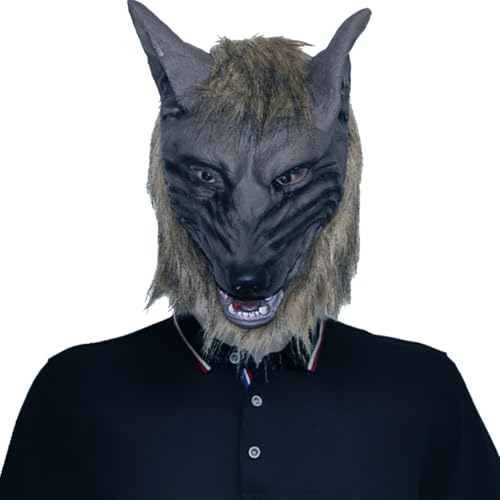 QmjdDymx Wolfkopfmaske, Werwolf -Kopfmaske - Vollge Gesicht Scary Halloween Cosplay Kostüm - Dunkelbraunes Halloween Wolf, Werwolf QmjdDymx Wolfkopfmaske, Werwolf -Kopfmaske - Vollge Gesicht Scary Halloween Cosplay Kostüm - Dunkelbraunes Halloween Wolf, Werwolf von QmjdDymx