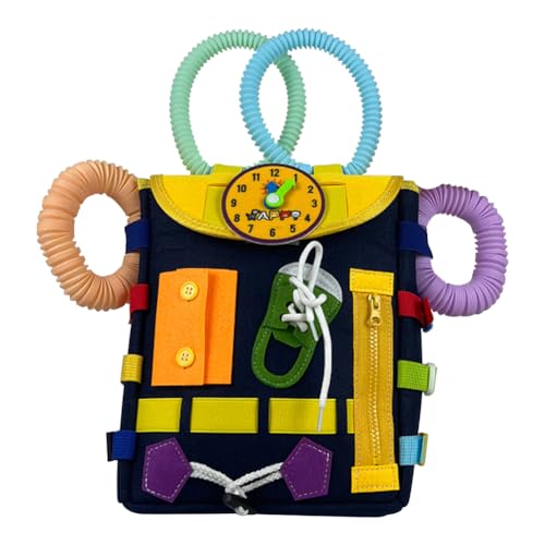 Qoier Frühpädagogisches Spielzeug for Autismus, sensorisches Spielzeug, 30 in 1, beschäftigte Bretttasche, Feinmotorik, grundlegende Lebenskompetenzen, Trainingsspielzeug, Hand-Augen-Koordin von Qoier