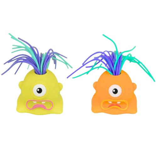 Qoier Haare ziehen, schreiende, Anti-Stress, quietschende kleine, Dekompressionsspielzeug, kreatives einzigartiges Geschenk for Kinder (Gelb-Orange) von Qoier