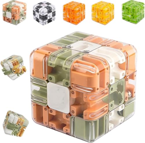 Large Labyrinth 3D Puzzle Maze Cube - Engaging Brain Teaser Toy, Magic 3x3 Maze Cube Puzzle, for Stress Relief & Logic Development,Educational Focus Game Gift for Adults Teens (Color) von Qoobom
