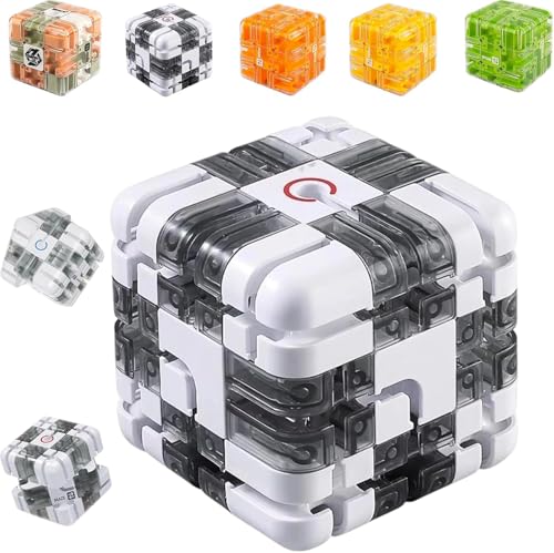 Large Labyrinth 3D Puzzle Maze Cube - Engaging Brain Teaser Toy, Magic 3x3 Maze Cube Puzzle, for Stress Relief & Logic Development,Educational Focus Game Gift for Adults Teens (Grey) von Qoobom