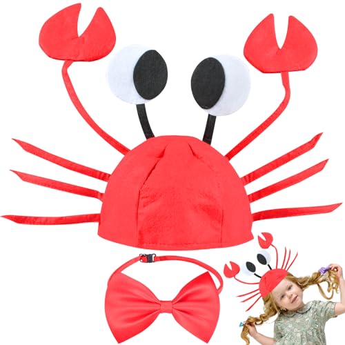 Qooloo 2 Stück Krabben Hüte Kinder Erwachsenen, Rot Fliege, Krabben Kopfbedeckungen, Krabben Kostüm, für Weihnachten Ostern Party Dekoration Kostüm Qooloo 2 Stück Krabben Hüte Kinder Erwachsenen, Rot Fliege, Krabben Kopfbedeckungen, Krabben Kostüm, für Weihnachten Ostern Party Dekoration Kostüm von Qooloo