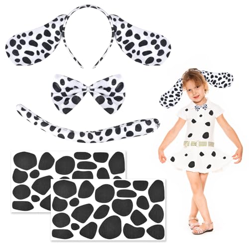 Qooloo 3tlg Hund Kostüm,Dalmatiner Kostüm,Karneval Kostüm,Cosplay Kostüm,Gefleckter Hundeohren Stirnband mit Fliege Schwanz,für Damen Kinder Herren Qooloo 3tlg Hund Kostüm,Dalmatiner Kostüm,Karneval Kostüm,Cosplay Kostüm,Gefleckter Hundeohren Stirnband mit Fliege Schwanz,für Damen Kinder Herren von Qooloo