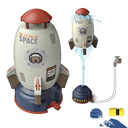 Qooloo Outdoor Wasserspielzeug Sprinkler für Kinder Raketenform -Sprinklerspielzeug Sommer Outdoor Raketen von Qooloo