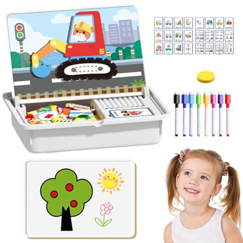 Magnetische Puzzles Gesicht Ankleiden Reise Spiel Doppel Seite Vorschule Pädagogisches Lernspielzeug Für Kinder, Magnete Kinder, Motorikspielzeug Hölzern, Magnetspiel Ab 3 Jahre-7 (B) von Qosigote