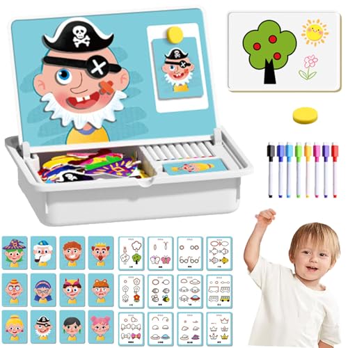 Magnetische Puzzles Gesicht Ankleiden Reise Spiel Doppel Seite Vorschule Pädagogisches Lernspielzeug Für Kinder, Magnete Kinder, Motorikspielzeug Hölzern, Magnetspiel Ab 3 Jahre-7 (F) von Qosigote
