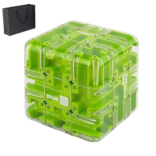 Puzzle Maze Cube, Large Labyrinth 3D Puzzle Maze Cube - Engaging Brain Teaser Toy, Educational Focus Game Gift for Adults Teens for Stress Relief & Logic Developmentb (E) von Qosigote