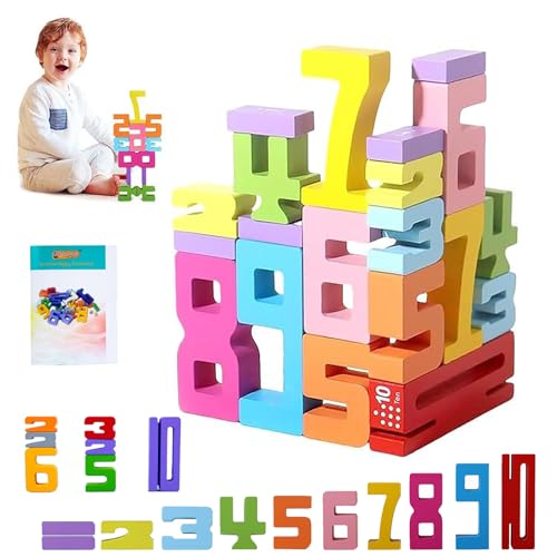 Qosigote Digital Building Blocks, Holz Zahlenblock, Zahlenbausteine, Auri-Blocks – Das Lernspiel, Mit Dem Dein Kind Zahlen Wirklich Versteht, Montessori Zahlen für Kinder Ab 3 Jahren (Set B) von Qosigote