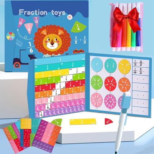 Qosigote Fraction Game Magnetic, Bruchrechnen Lernhilfe Magnetisch, Magnet Bruchrechnen Für Mathe Grundschule Material, Mathematik Ressourcenfördern Sie Kreativität Und Lernen (A) von Qosigote