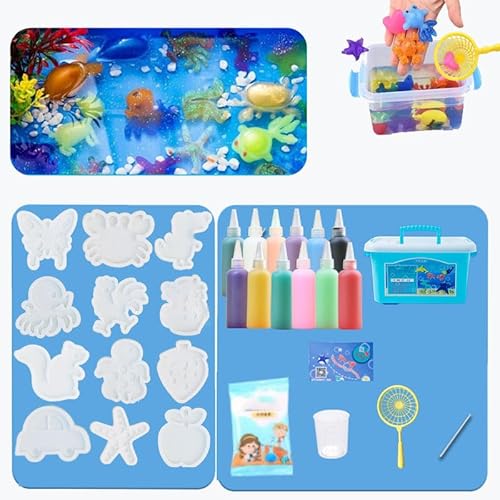 Qosigote Magic Water Elf Kit, Magic Elf Water Kit, Magic Water Elf Toy Kit, Magic Water Elf Kit Aqua Fairy, Magic Water Squishy, Magic Jelly Set, DIY Sea Life Creature Toys for Kids (6COLOR -A) von Qosigote