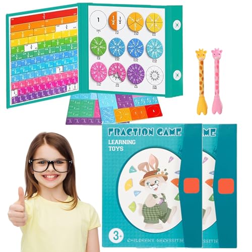 Qosigote Magnetisches Mathe-Meisterset – 102 Teile, BrüChe Magnetisch, Bruchrechnen Lernhilfe,FüR Junge KöPfe, Die Bereit Sind, Zu Forschen (2pcs) von Qosigote