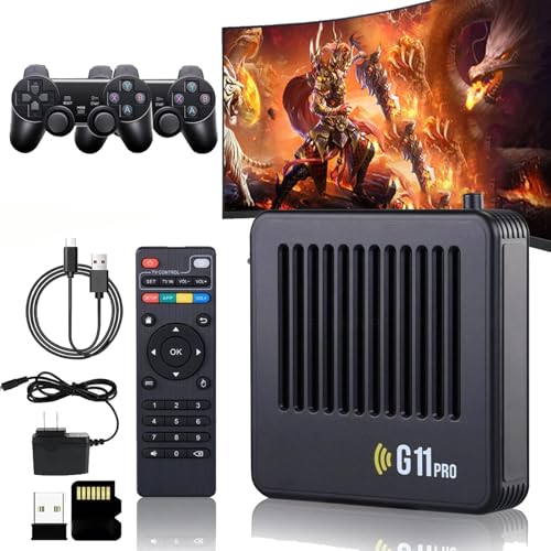 Retrowave, 2025 Neue Retrowave G11 Pro, Retro Wave G11 Pro 100000 Spiele Mit 2/4 Kabellosen Dual-Controllern, 4k Portable Plug & Play Video Games (256G,2 Controllers) von Qosigote