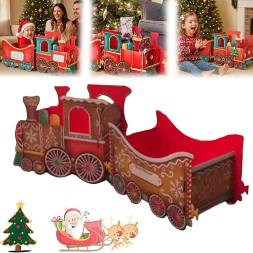 Train-Deliver Holiday Cheer In Style, DIY Santa’S Gift Train, Style Personalised Trains Set, for Gift Storage Organizer, Unique Home Decor (small,B) von Qosigote