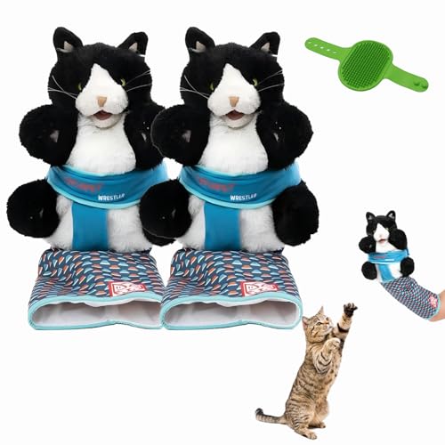 Cat Wrestler: Interactive Hand Puppet, Cats Puppet Wrestler with Tough Padding for Safe Play Cat Wrestling Toy Puppet for Boredom-Bustingtraining and Exercise (2) von Qosneoun