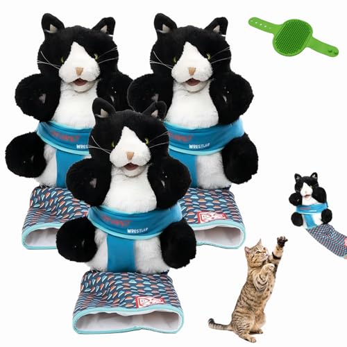 Cat Wrestler: Interactive Hand Puppet, Cats Puppet Wrestler with Tough Padding for Safe Play Cat Wrestling Toy Puppet for Boredom-Bustingtraining and Exercise (3) von Qosneoun