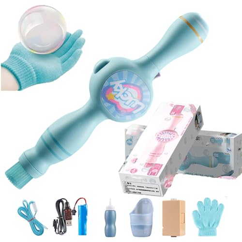 Smoke Bubble Machine Elastic Magic & Elastic Magic Wand, Bunte Rauchblasenmaschine, Elastische Blasen-Nebelblasen-Maschinen für Party, Outdoor-Spaß, Festival, Geburtstag (Blau) von Qosneoun