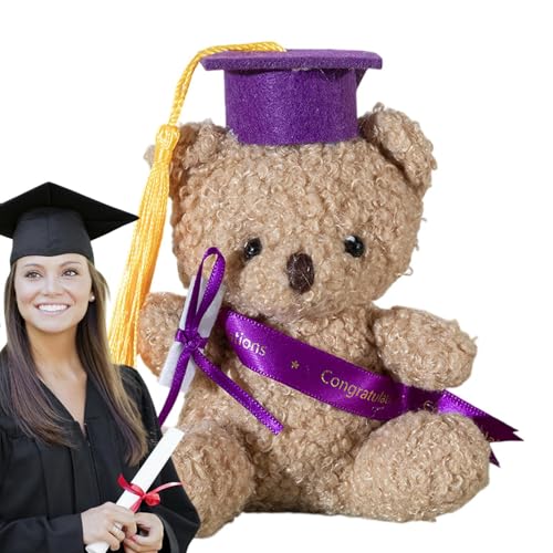Qoukonao Abschlussbär Plüsch 2025, 5,1 Zoll Bär Plüschtier mit Zertifikat, Tier-Desktop-Ornament für Kindergarten, Schule, Abschluss-Souvenir, für Mädchen Qoukonao Abschlussbär Plüsch 2025, 5,1 Zoll Bär Plüschtier mit Zertifikat, Tier-Desktop-Ornament für Kindergarten, Schule, Abschluss-Souvenir, für Mädchen von Qoukonao