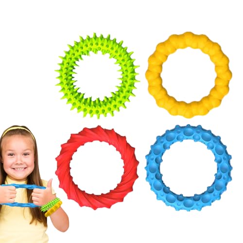 Qoukonao Armband Fidget Spielzeug - Dehnbare Beruhigungsarmbänder Für Kinder - Kauspielzeug Für Kinder, Klassenbelohnungen Für Zuhause Homeschool Reisen Camping Outdoor Spielroadtrips von Qoukonao