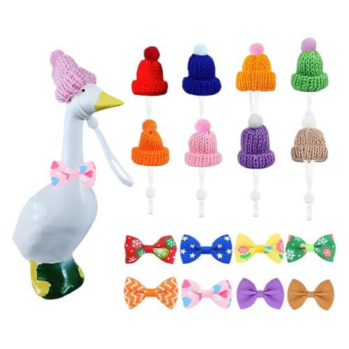 Qoukonao Büro Gänse Outfits | Mini Schreibtisch Gänse Kopfschmuck,Statuen Hüte Accessoires für Halloween Weihnachten Festliche Feiern von Qoukonao