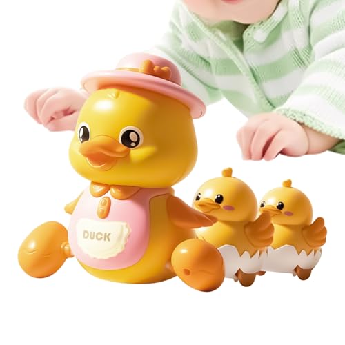 Qoukonao Elektrisches Krabbelspielzeug - Musik-Ente Krabbelmodell Mit Licht Für Kleinkinder - Interaktives Musikspielzeug Für Kinder Ab 18 Monaten von Qoukonao