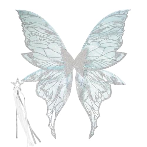Qoukonao Feenflügel Für Mädchen - Kostüm Zum Rollenspiel Mit Schmetterlingsoptik - Farbige Cosplay Accessoires Für Mädchen Geburtstag Mottoparty Halloween von Qoukonao