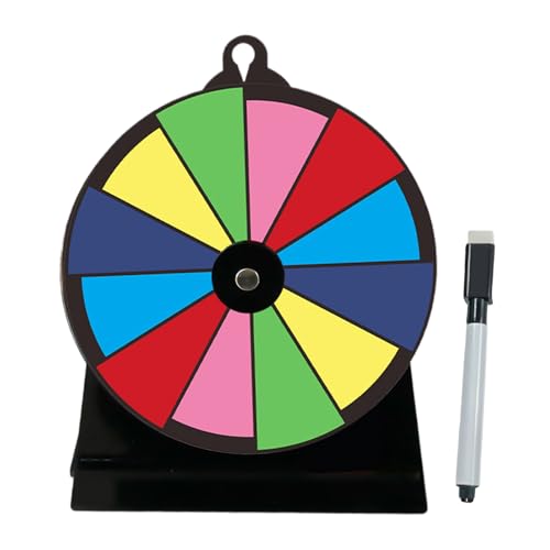 Qoukonao Glücksrad Drehrad | Spiel Drehscheibe Mit Ständer In Bunten Farben | Wiederverwendbares Glücksrad Für Partys Supermärkte Auftritte Handelsmessen Spendensammlung Gewerbe von Qoukonao